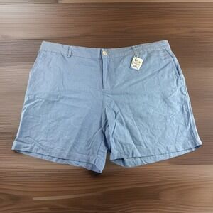 Seaplane Linen Shorts Mens 3XL Blue Made in USA Preppy Casual 7" Chino NEW